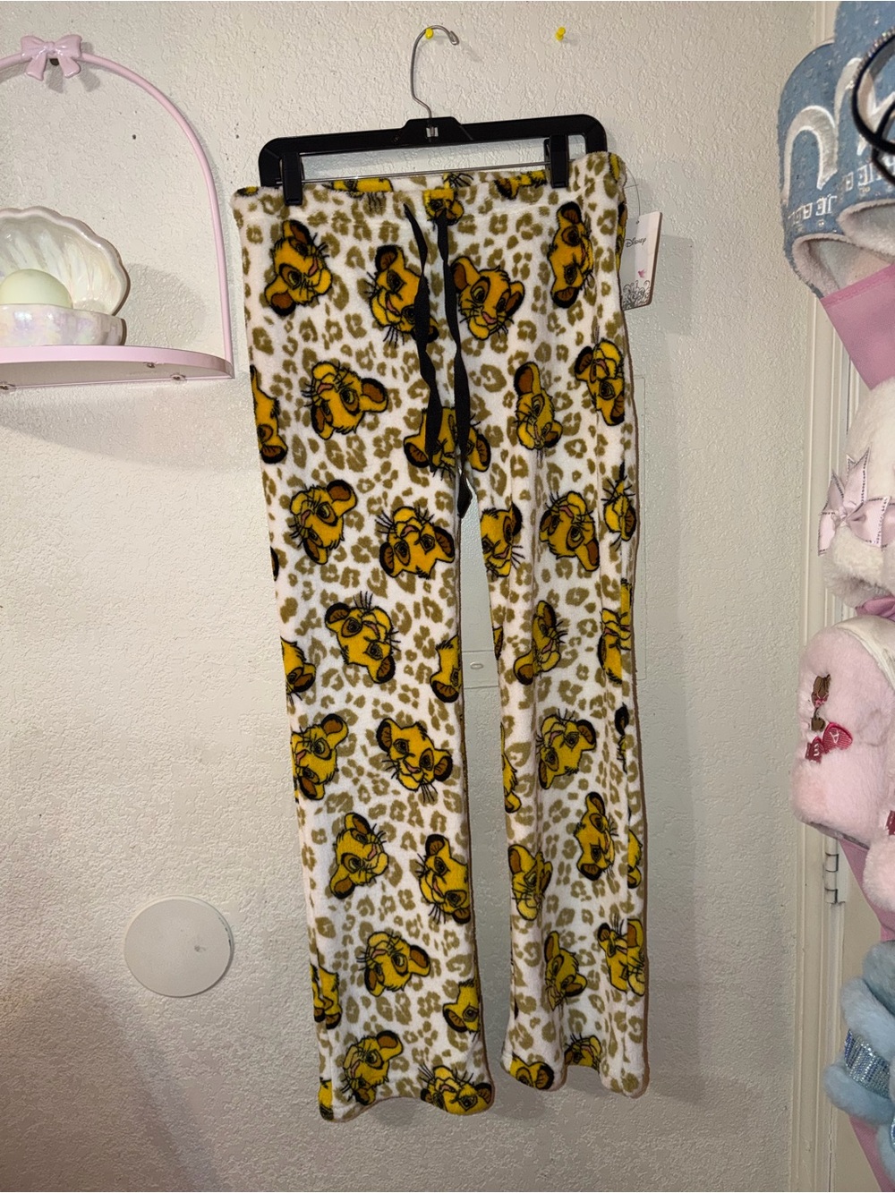 Disney Yellow and Cream Simba Fleece Lounge Pants